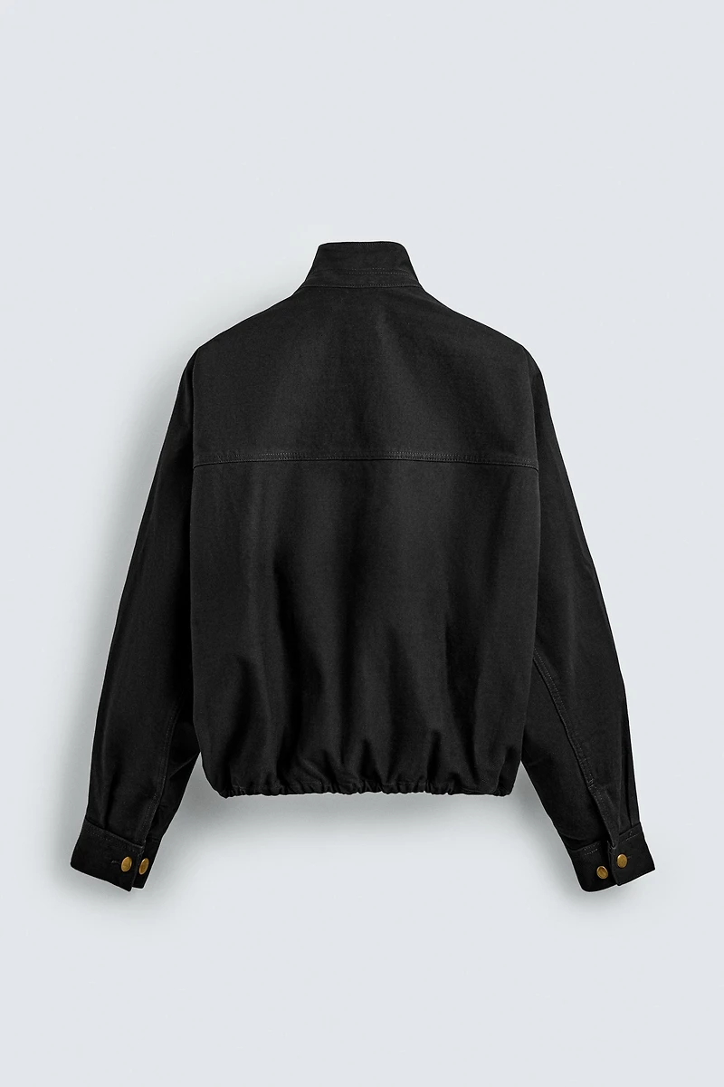 BOXY FIT COTTON BOMBER JACKET