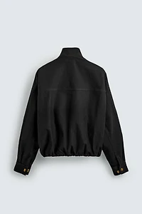 BOXY FIT COTTON BOMBER JACKET