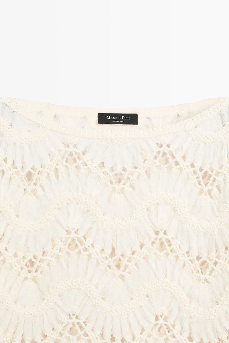 Short sleeve crochet top