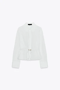POPLIN TOPSTITCH SHIRT