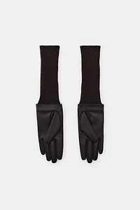 COMBINATION FAUX LEATHER GLOVES