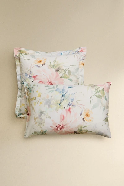 FLORAL PRINT SATEEN PILLOWCASE