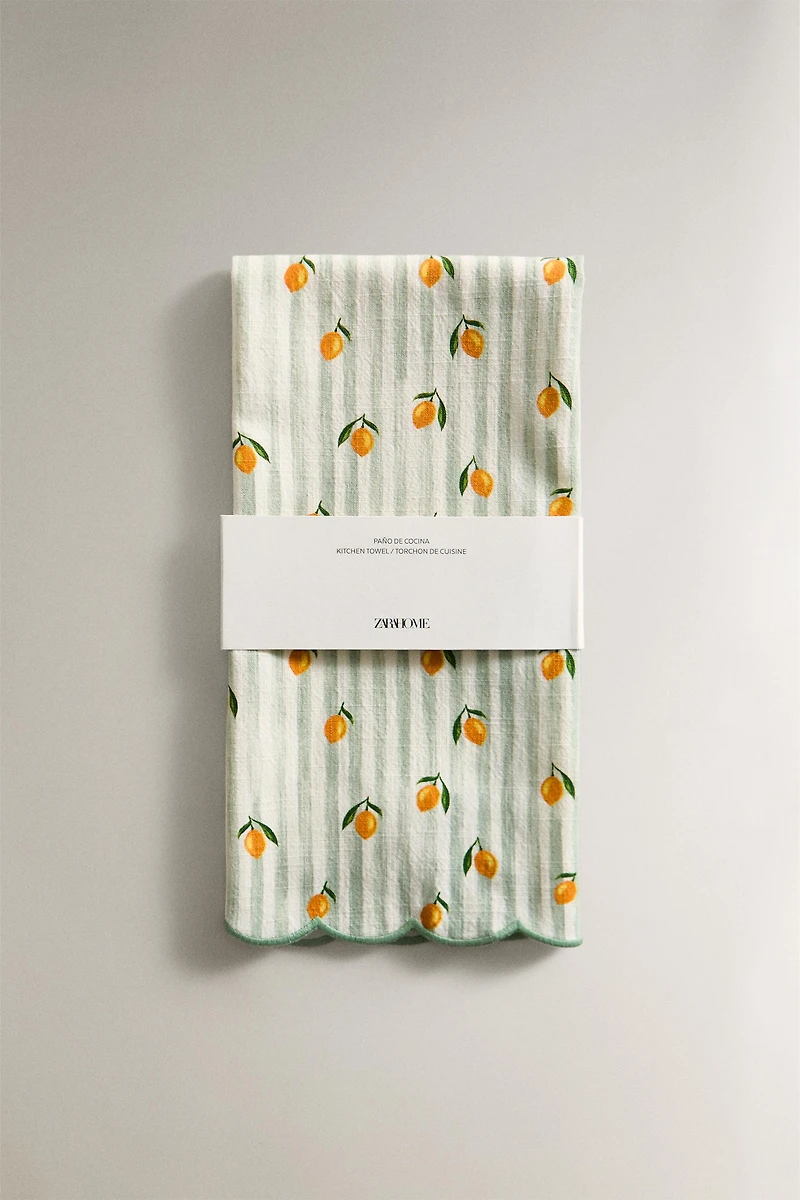 TORCHON CUISINE COTON CITRONS