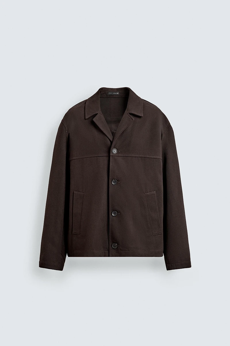 TEXTURED TWILL OVERSHIRT
