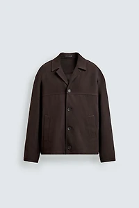 TEXTURED TWILL OVERSHIRT