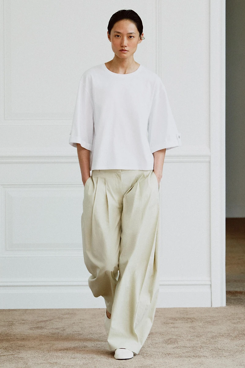 BUTTONED ASYMMETRIC T-SHIRT