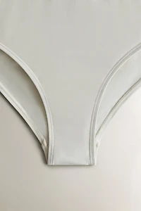 CULOTTE DE BIKINI HAUTE BANDE CONTRASTÉE