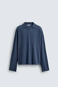 POLO RELAXED FIT EN PIQUÉ AVEC PATCHS CHIFFRES