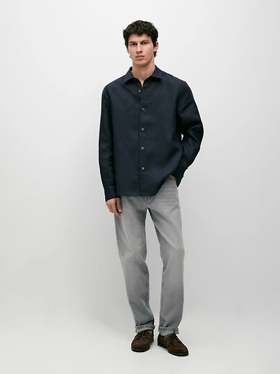 Chemise regular fit 100 % lin lourd