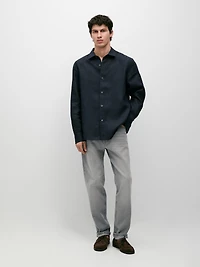 Chemise regular fit 100 % lin lourd