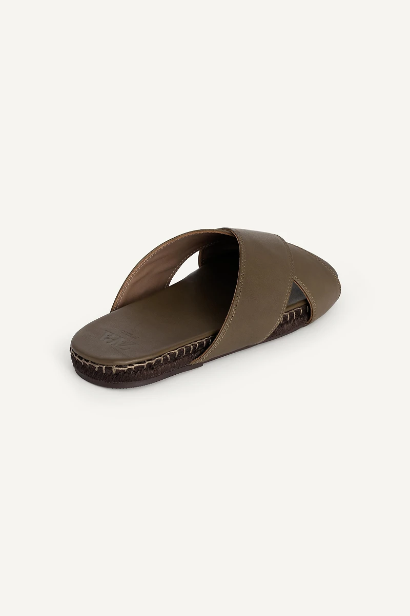 CRISSCROSS LEATHER SANDALS
