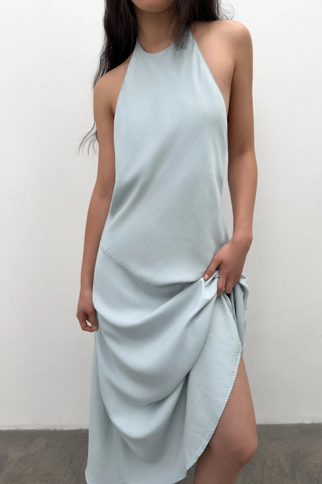 zara silver halter neck dress Zara Silver Slip Dress Long Hot Zara Long Metallic Dress Top Sellers Zara  Just Launched A