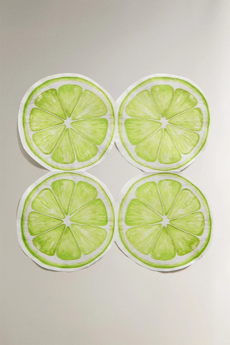 LIME AND LEMON PAPER NAPKINS (PACK OF 30)