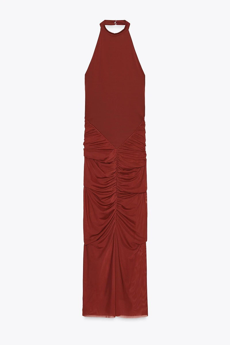 ROBE HALTER AVEC TULLE