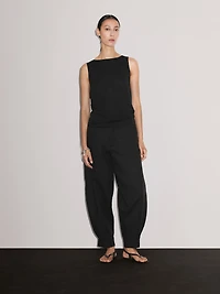 Top décolleté dos drapé 100 % coton