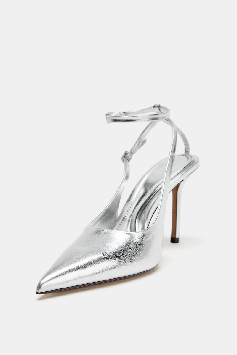METALLIC EFFECT SLINGBACK SHOES