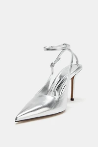 METALLIC EFFECT SLINGBACK SHOES