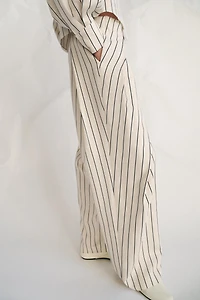 PANTALON À RAYURES ET PLIS ZW COLLECTION