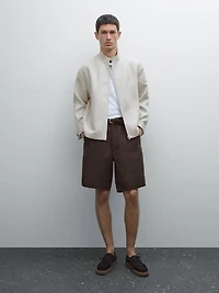 Lightweight 100% linen Bermuda shorts