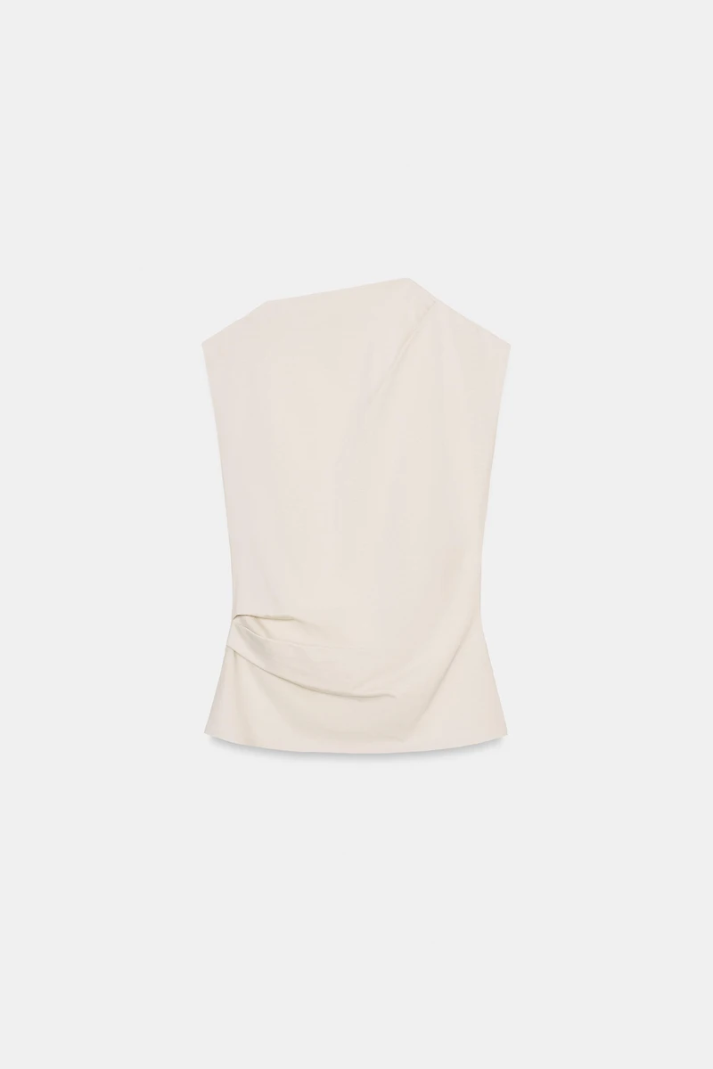 DRAPED COTTON TOP