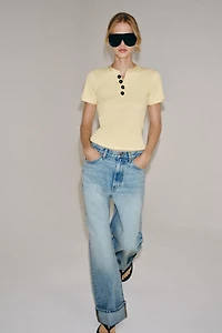 COTTON BUTTON T-SHIRT