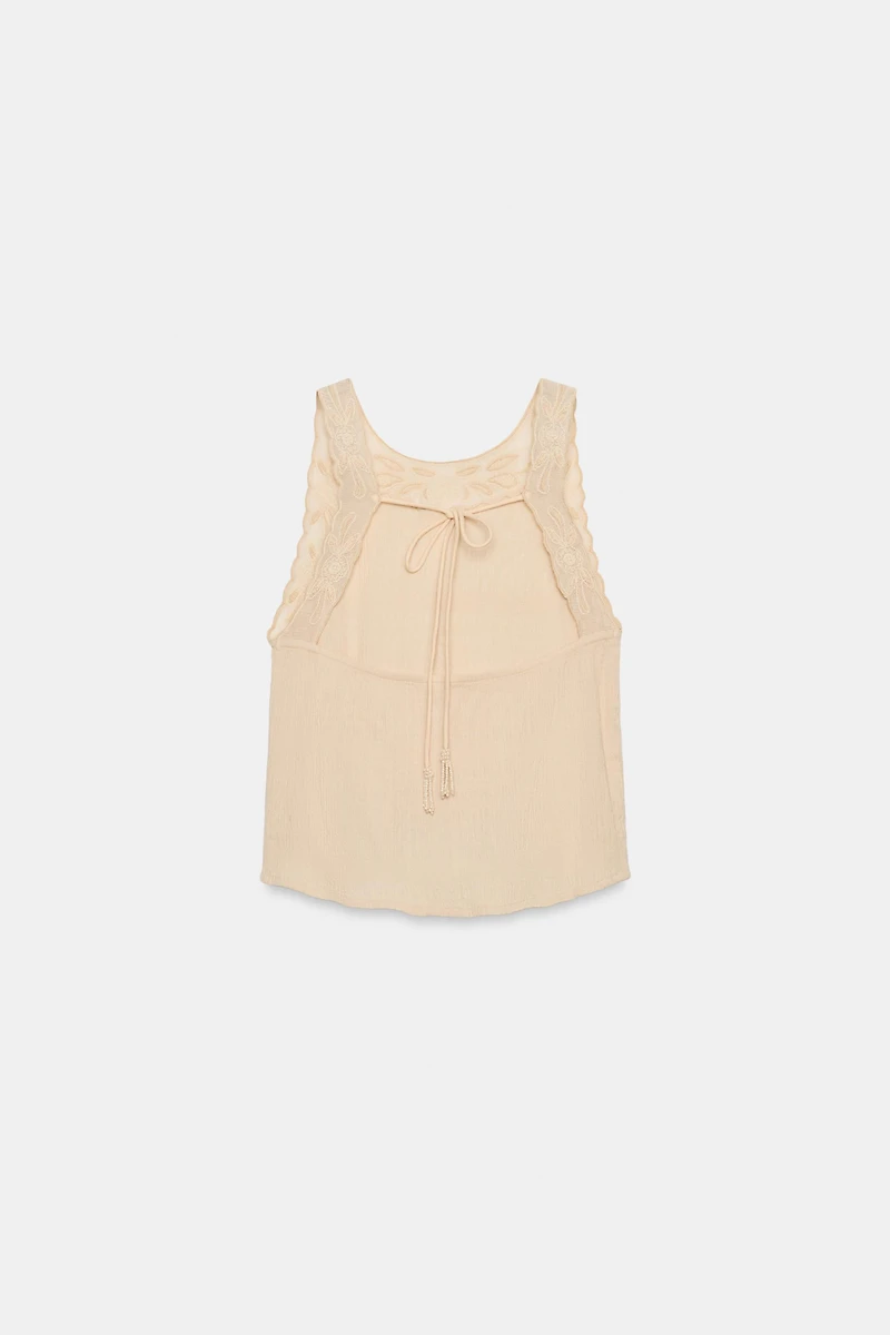 TOP RUSTIQUE BRODÉ DOS NU