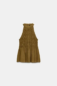 RUCHED HALTER TOP