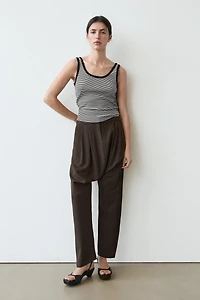 Cotton top with striped detail