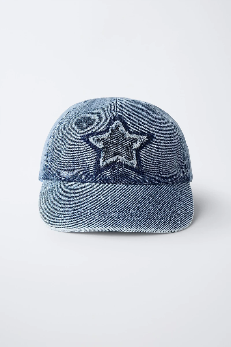 EMBROIDERED STAR DENIM CAP