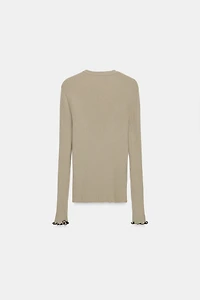 CONTRAST RIB CARDIGAN