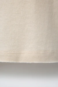 T-SHIRT EFFET DÉLAVÉ AVEC COTON ET LIN