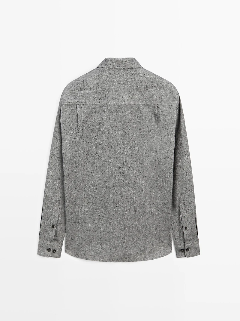 Regular fit melange Oxford shirt