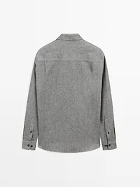 Regular fit melange Oxford shirt