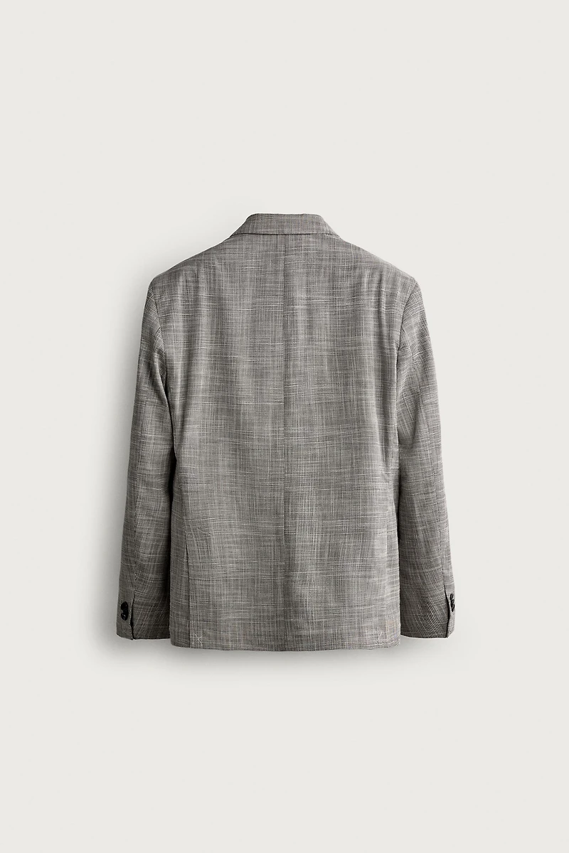 WOOL-BLEND PLAID REGULAR FIT SUIT BLAZER