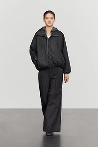 High neck quilted bomber jacket