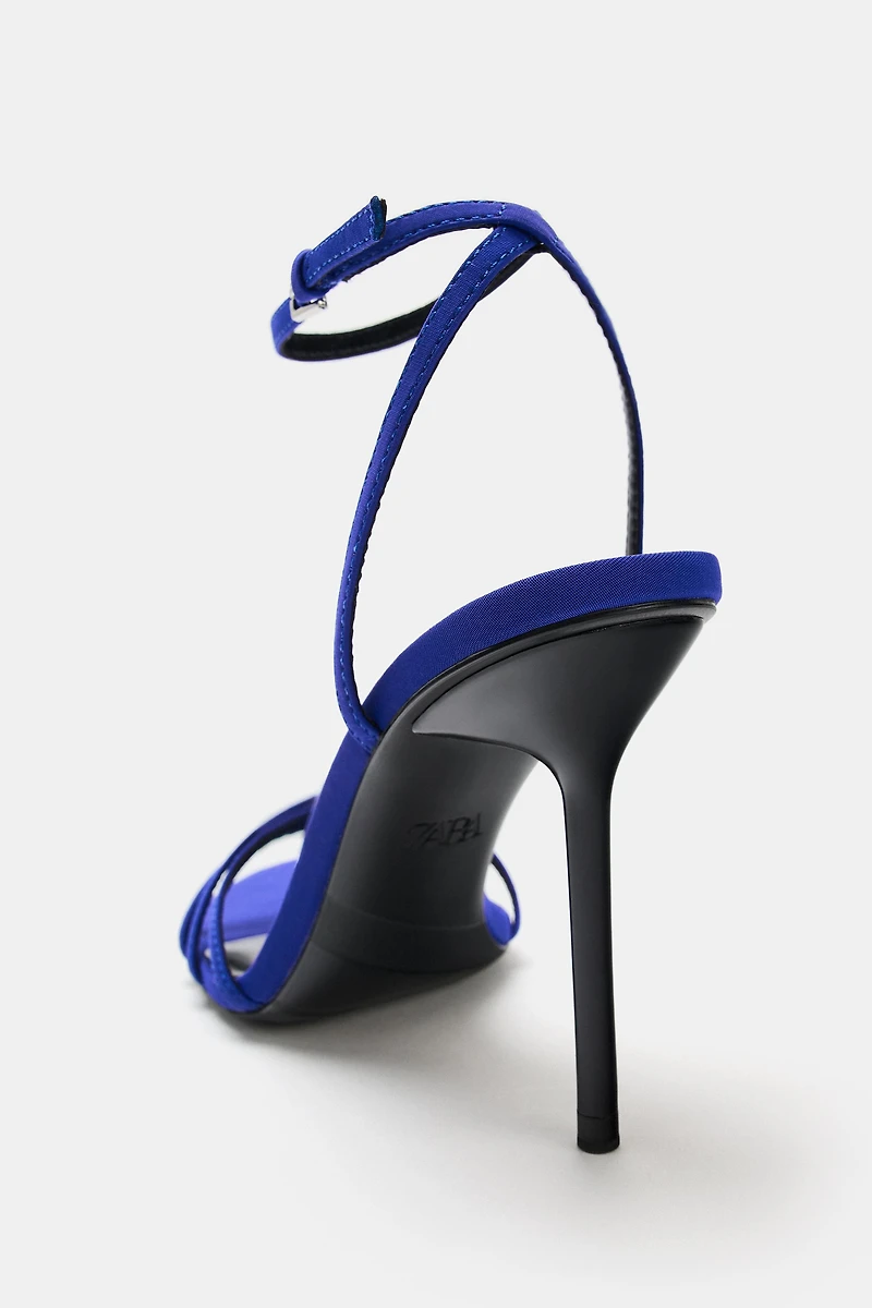 CRISS-CROSS STRAP HEELED SANDALS