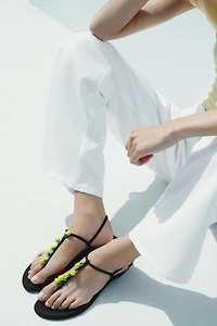 BEADED STRAP SANDALS