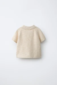 TEXTURED KNIT POLO JUMPER