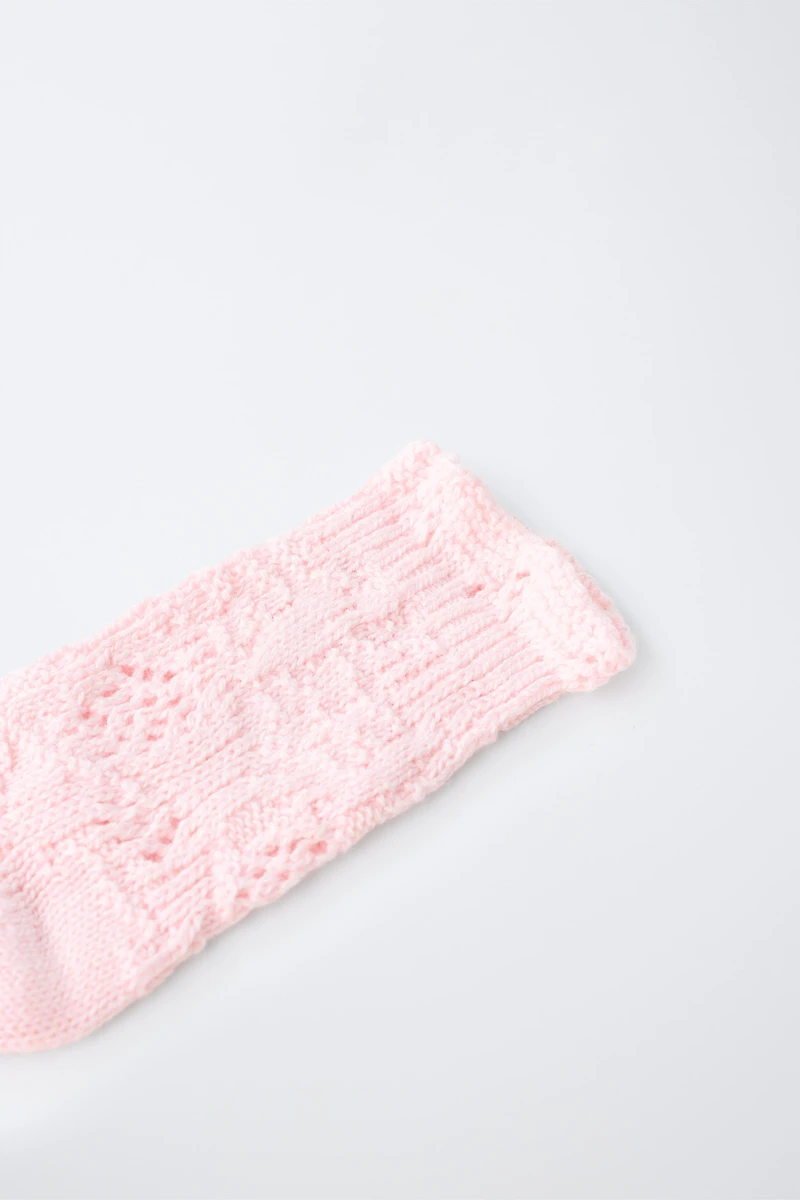 SILK-BLEND RUFFLE TRIM MID-LENGTH SOCKS