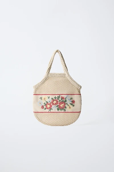 EMBROIDERED MESH SHOPPER