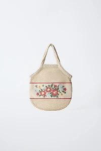 EMBROIDERED MESH SHOPPER