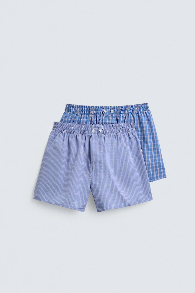 TWO-PACK OF COMBINED POPLIN BOXERS