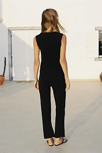 FABRIC-COVERED BUTTON VEST