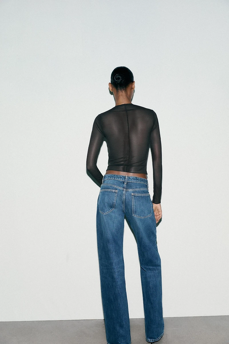 FITTED COMBINATION TULLE TOP