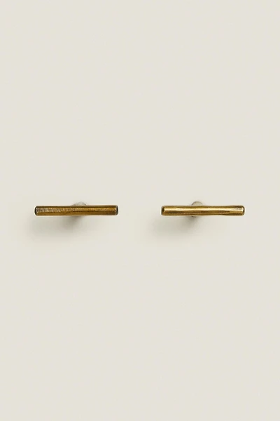 LOT DE POIGNÉES MÉTALLIQUES DORÉES (LOT DE 2)