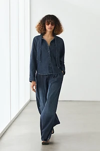Chemise denim col détaillé