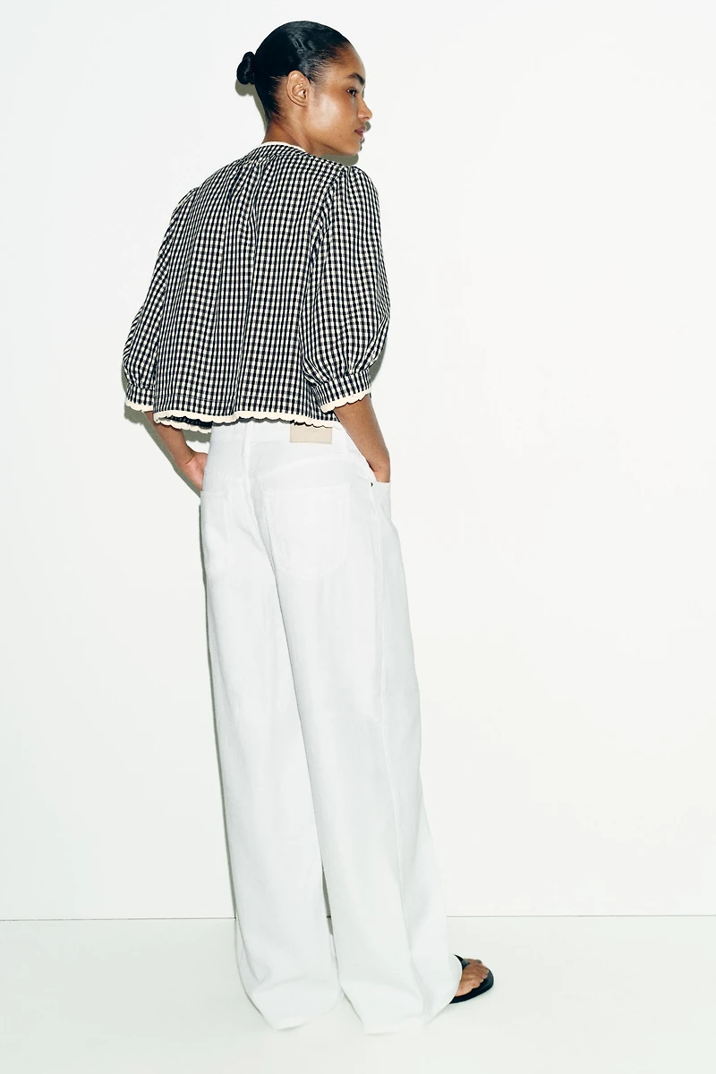 CROCHET GINGHAM CHECK JACKET