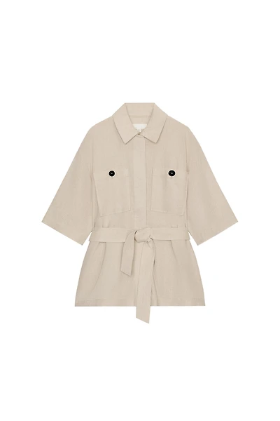 VESTE SAFARI EN LIN AVEC CEINTURE
