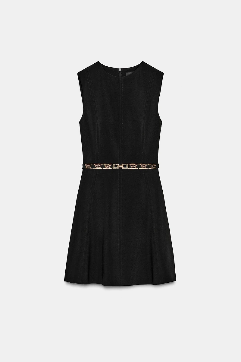 ROBE MINI AVEC CEINTURE DORÉE