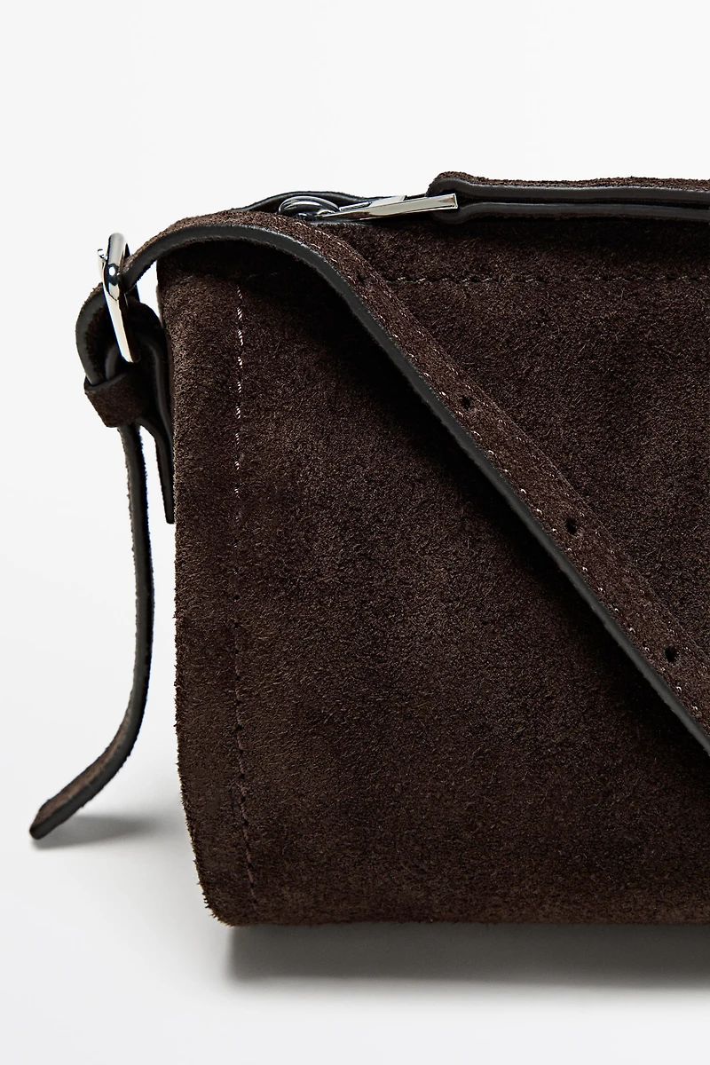 Sac à bandoulière en croûte de cuir